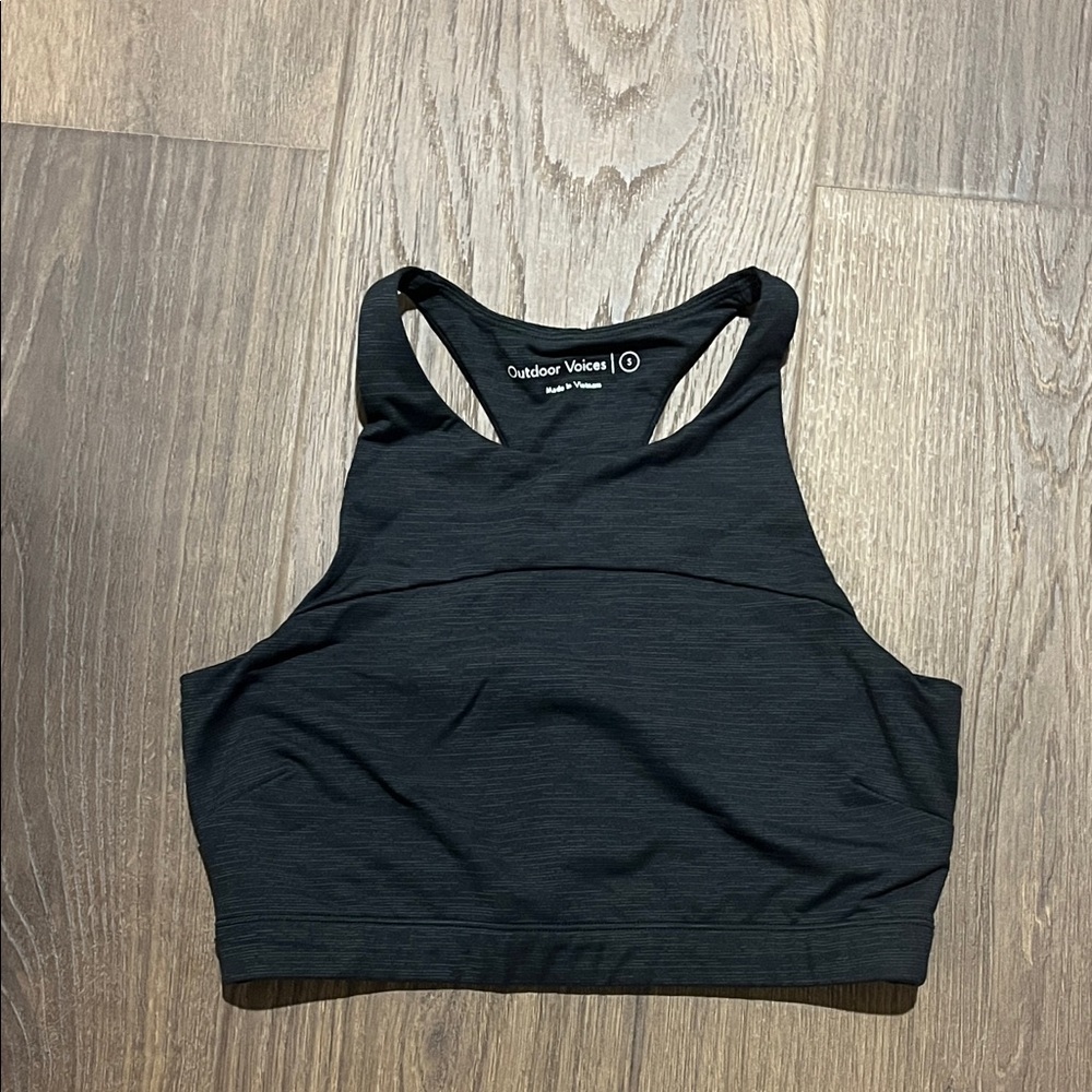 Outdoor Voices| TechSweat Racerback Crop tank Top Move Free Women’s size S black